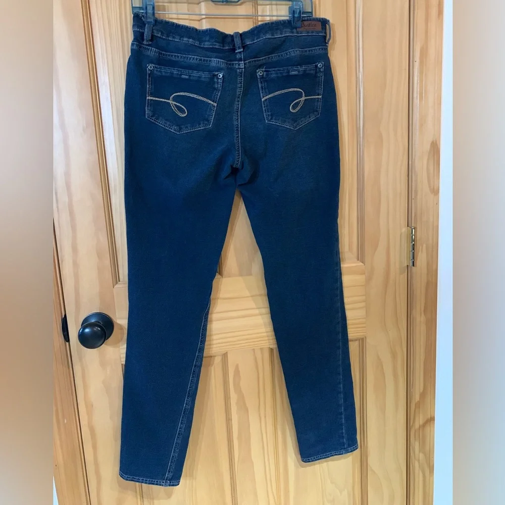 3/$20 Girls Justice Dark Low-Rise Skinny Jeans - Size 16 1/2